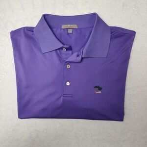 Peter Millar Summer Comfort Polo Shirt Mens Large Purple Golf Work Jupiter Hills
